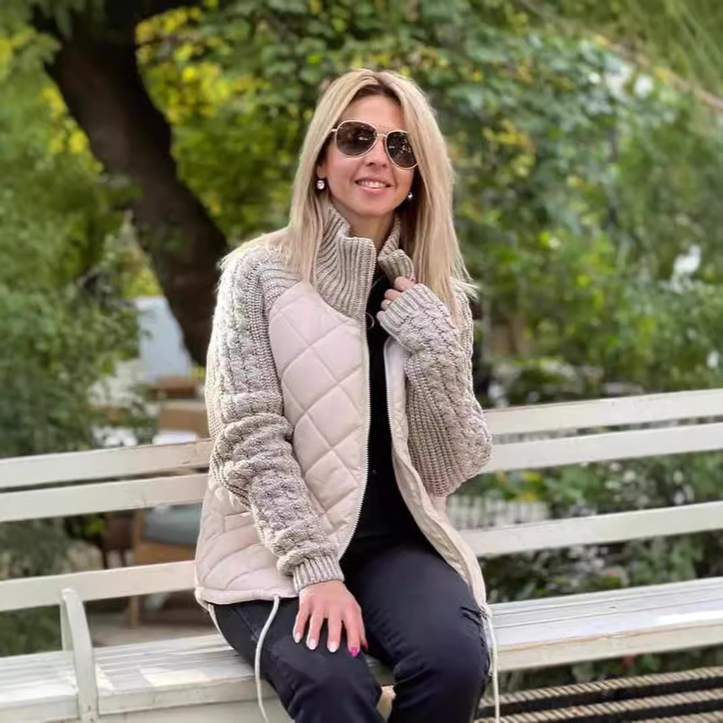 🎁Christmas sale☃️2025 New Women's Knit Patchwork Puffy Jacket