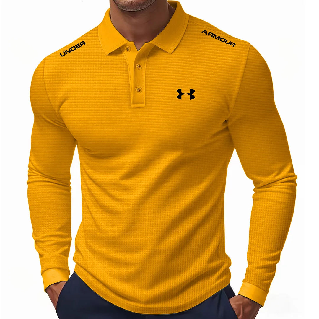 Waffle Texture Lapel Button Shirt